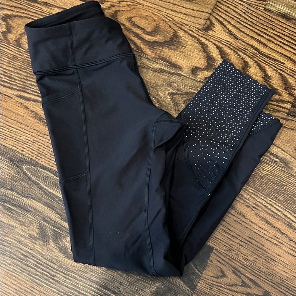 lululemon athletica Black Leggings with White Dots